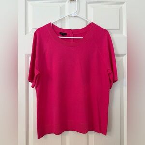 Talbots Hot Pink Short Sleeve Crewneck Sweater